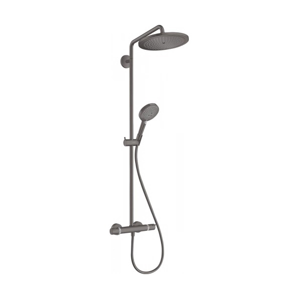 Купить Hansgrohe Croma Select S Showerpipe 280 1jet Душевой набор с термостатом хром-черный матовый 26891340 в магазине wardena.ru