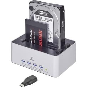 Купить renkforce USB 3.0 SATA 2 Port Festplatten-Dockingstation mit USB Type-C™ Adapter mit Clone-Funktion (rf-docking-09) в магазине wardena.ru