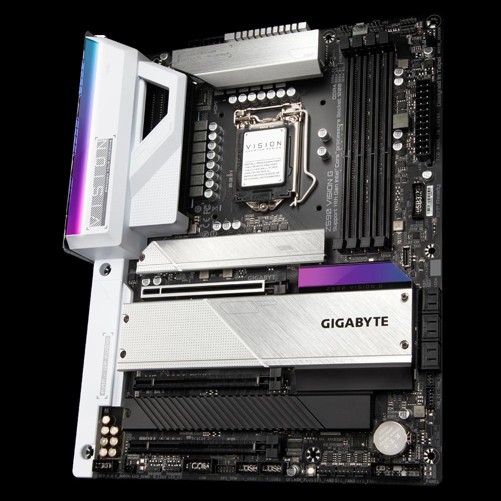 Купить Gigabyte Z590 VISION G - Intel - LGA 1200 - Intel® Celeron® - Intel® Core™ i3 - Intel Core i5 - Intel Core i7 - Intel Core i9 - Intel® Pentium® - LGA 1200 (Socket H5) - DDR4-SDRAM - DIMM (Z590 VISION G) в магазине wardena.ru