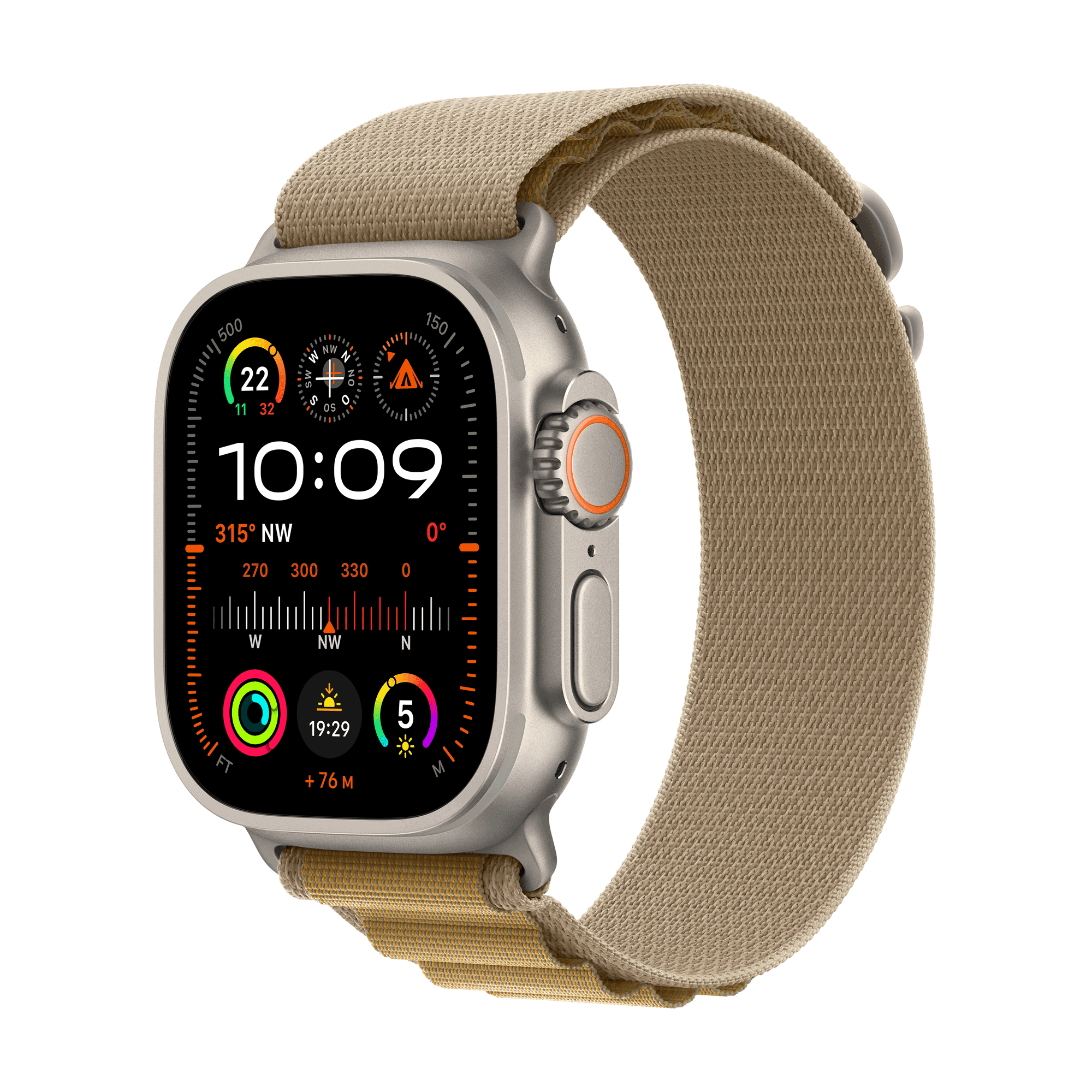Купить Apple Watch Ultra 2 GPS + Cellular 49mm Natural Titanium Case mitTan Alpine Band - Medium (MX4F3FD/A) в магазине wardena.ru