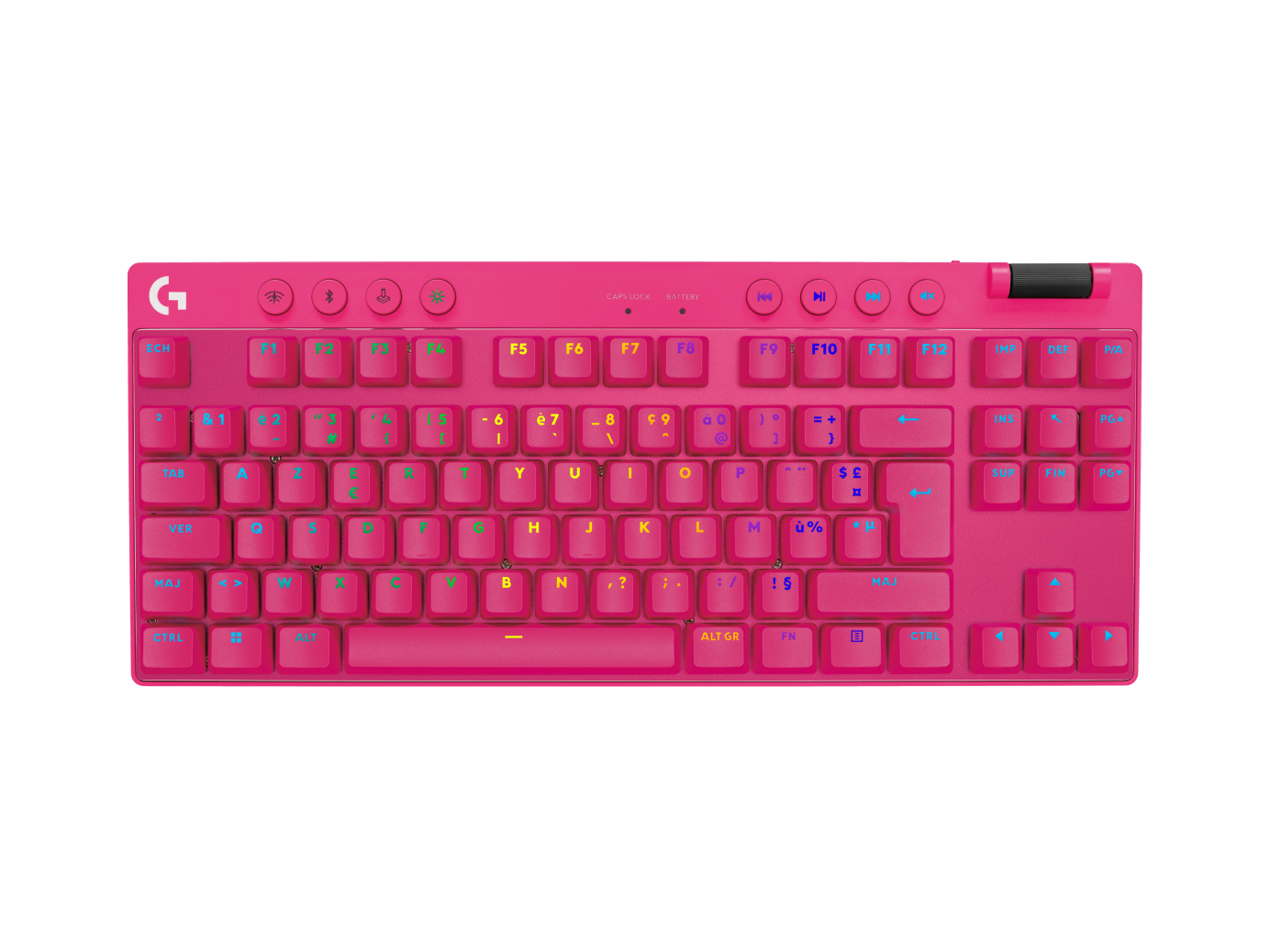 Купить Logitech G PRO X TKL - Tastatur - Hintergrundbeleuchtung - kabellos - 2,4 GHz, Bluetooth - AZERTY - Französisch - Tastenschalter: Tactile - pink (920-012156) в магазине wardena.ru