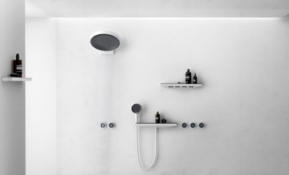 Купить Hansgrohe Rainfinity Боковой душ 500 1jet с полкой белый матовый 26243700 в магазине wardena.ru