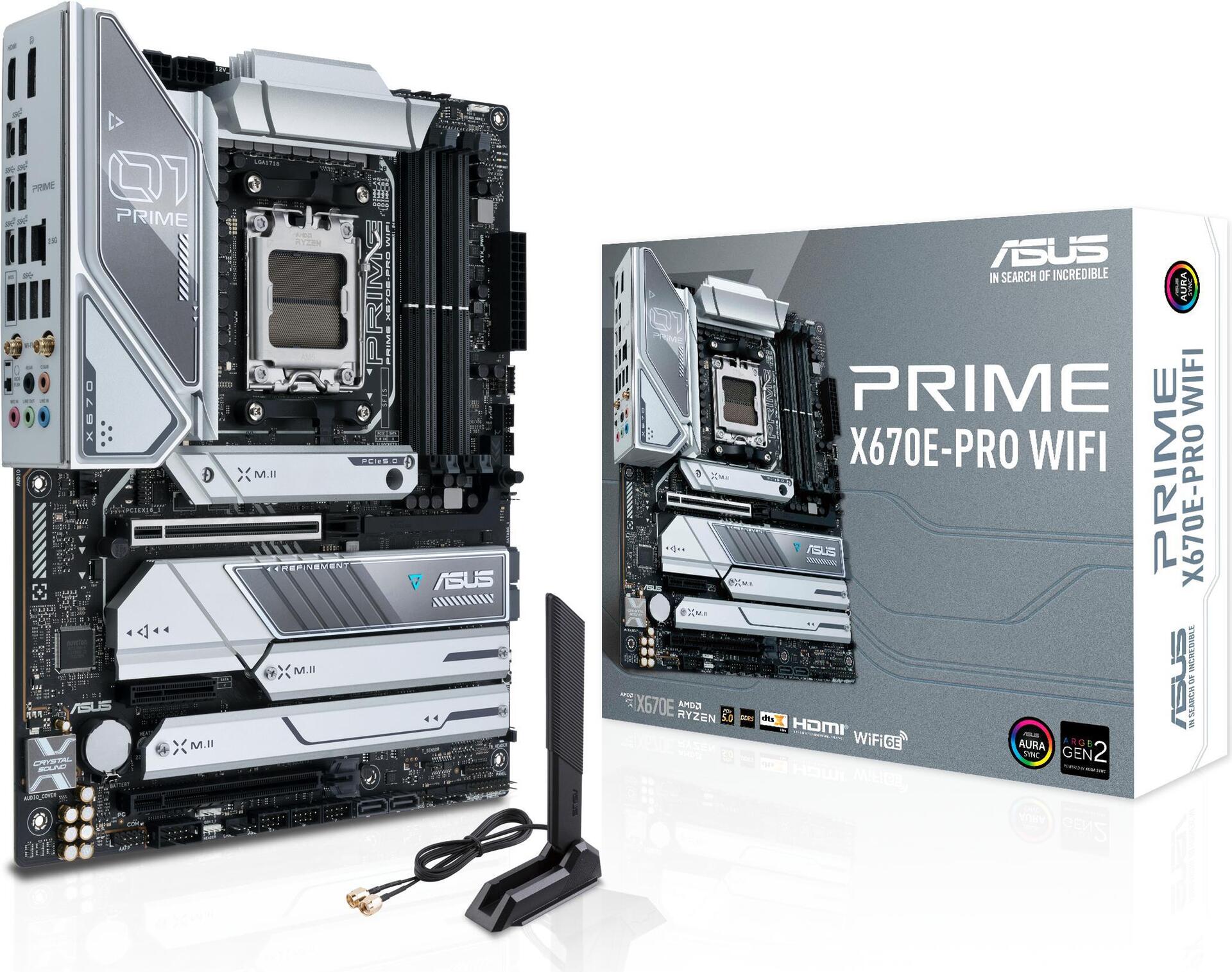 Купить ASUS Prime X670E-PRO WIFI - Motherboard - ATX - Socket AM5 - AMD X670 Chipsatz - USB 3.2 Gen 1, USB 3.2 Gen 2, USB-C 3.2 Gen2, USB-C 3.2 Gen 2x2, USB-C 3.2 Gen 1 - 2.5 Gigabit LAN, Bluetooth, Wi-Fi - Onboard-Grafik (CPU (90MB1BL0-M0EAY0) в магазине wardena.ru