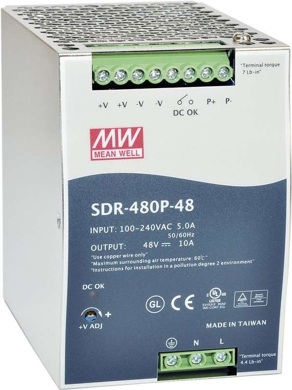 Купить MEAN WELL Stromversorgung 480W Metallisch Netzteil (SDR-480P-24) в магазине wardena.ru