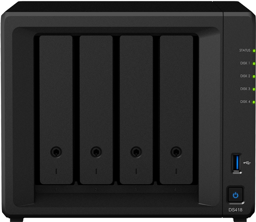 Купить Synology Disk Station DS418 - NAS-Server - 4 Schächte - RAID 0, 1, 5, 6, 10, JBOD - RAM 2 GB - Gigabit Ethernet - iSCSI в магазине wardena.ru