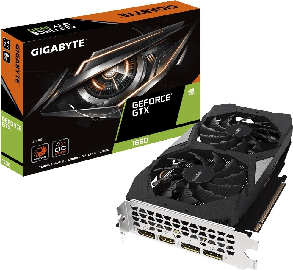 Купить Gigabyte GeForce GTX 1660 OC 6G - OC Edition - Grafikkarten - GF GTX 1660 - 6 GB GDDR5 - PCIe 3.0 x16 - HDMI, 3 x DisplayPort (GV-N1660OC-6GD) в магазине wardena.ru