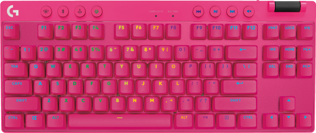 Купить Logitech G PRO X TKL Tastatur Gaming RF Wireless + Bluetooth QWERTZ Deutsch Magenta (920-012155) в магазине wardena.ru