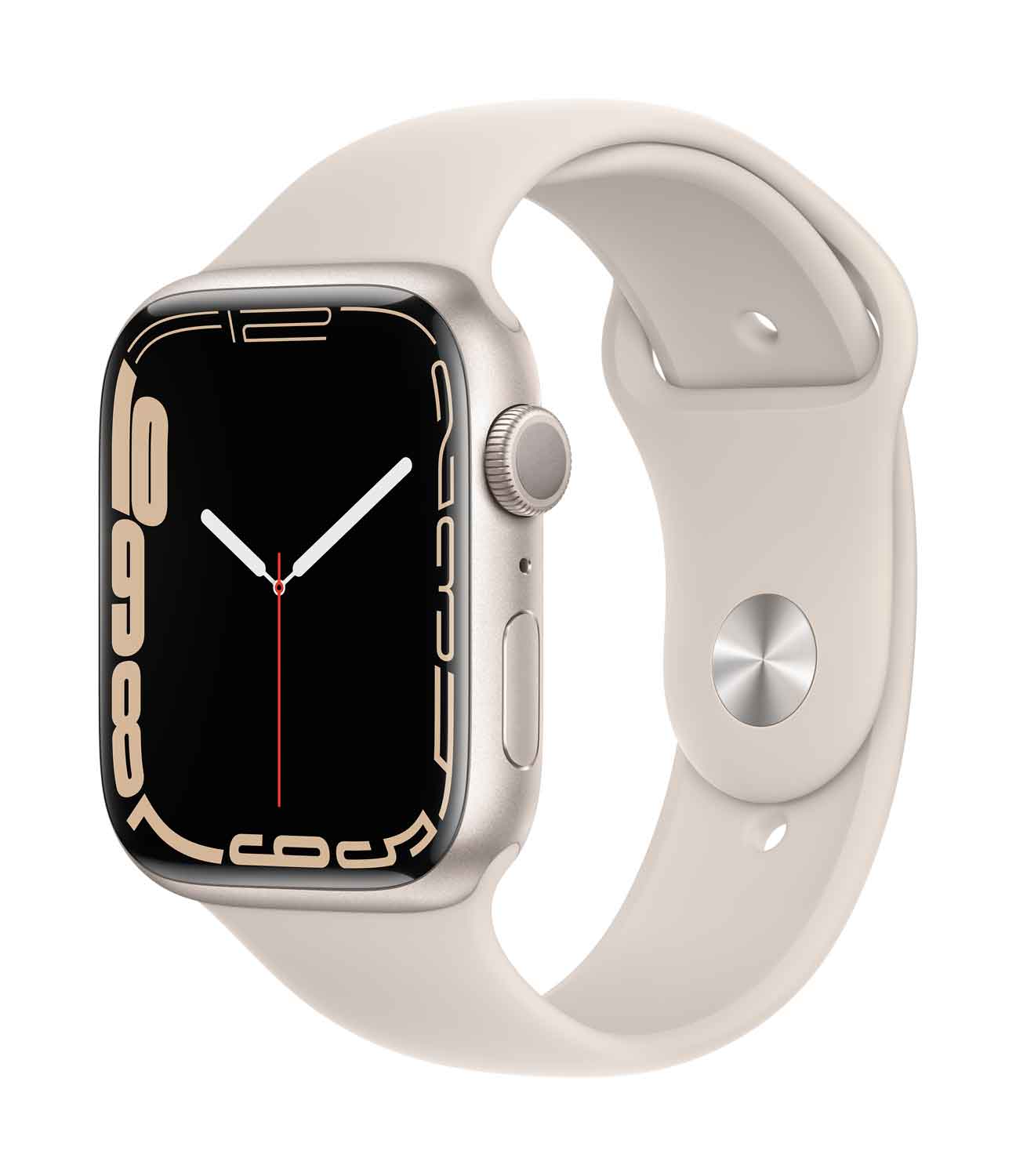 Купить Apple Watch Series 7 (GPS) - 45 mm - starlight aluminum - intelligente Uhr mit Sportband - Flouroelastomer - Starlight - Bandgröße: regelmäßig - 32GB - Wi-Fi, Bluetooth - 38,8 g (MKN63FD/A) в магазине wardena.ru