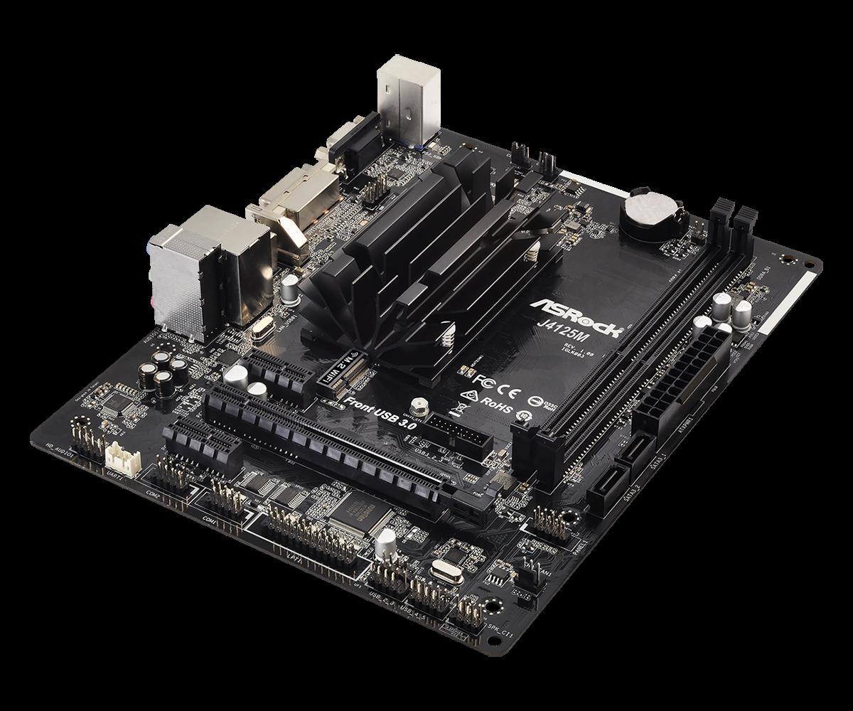 Купить ASRock J4125M - Motherboard - micro ATX - Intel Celeron J4125 - USB 3.2 Gen 1 - Gigabit LAN - Onboard-Grafik - HD Audio (8-Kanal) (90-MXBCA0-A0UAYZ) в магазине wardena.ru