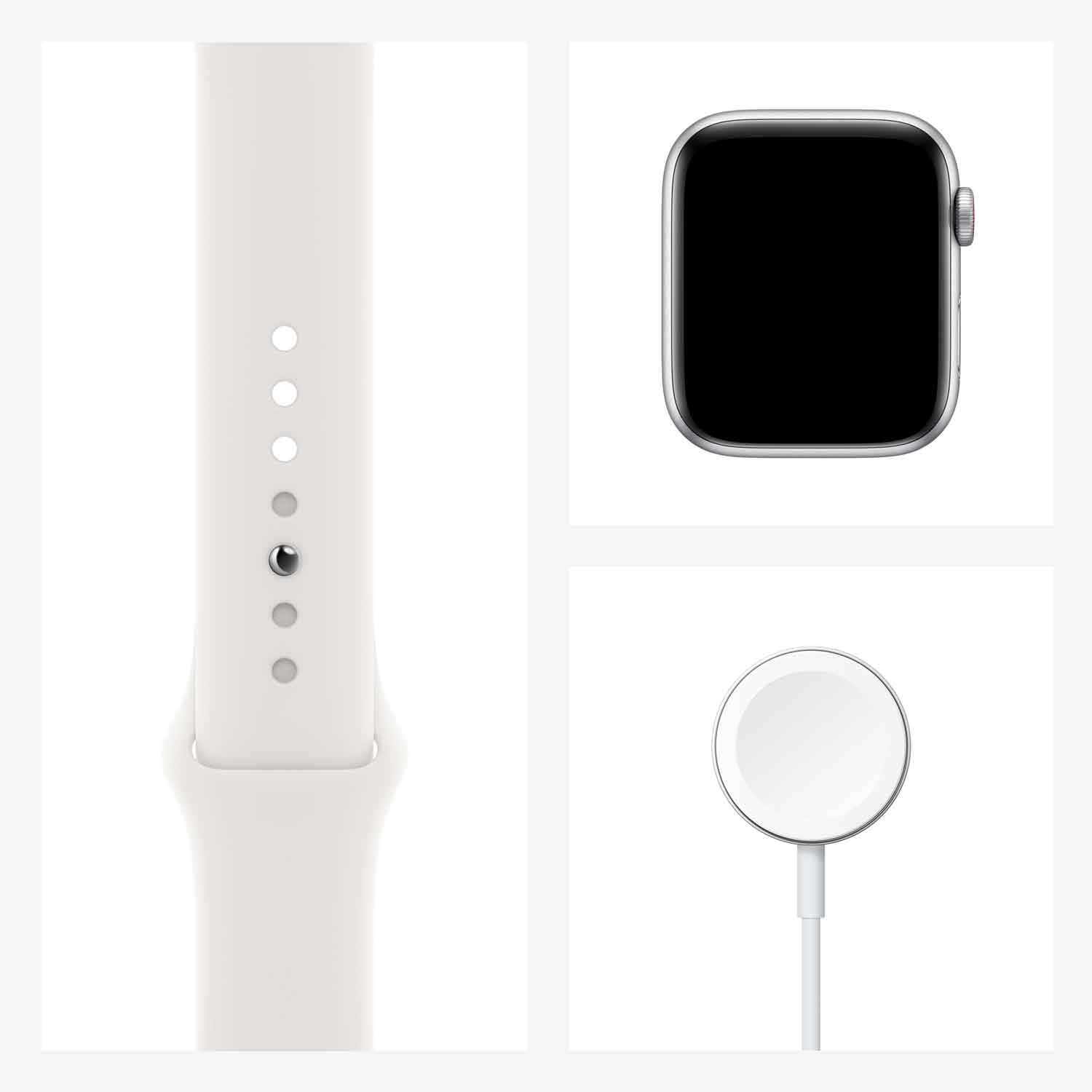 Купить Apple Watch SE (GPS + Cellular) - 44 mm - Aluminium, Silber - intelligente Uhr mit Sportband - Flouroelastomer - weiß - Bandgröße: S/M/L - 32 GB - Wi-Fi, Bluetooth - 4G - 36.36 g (MYEV2FD/A) в магазине wardena.ru