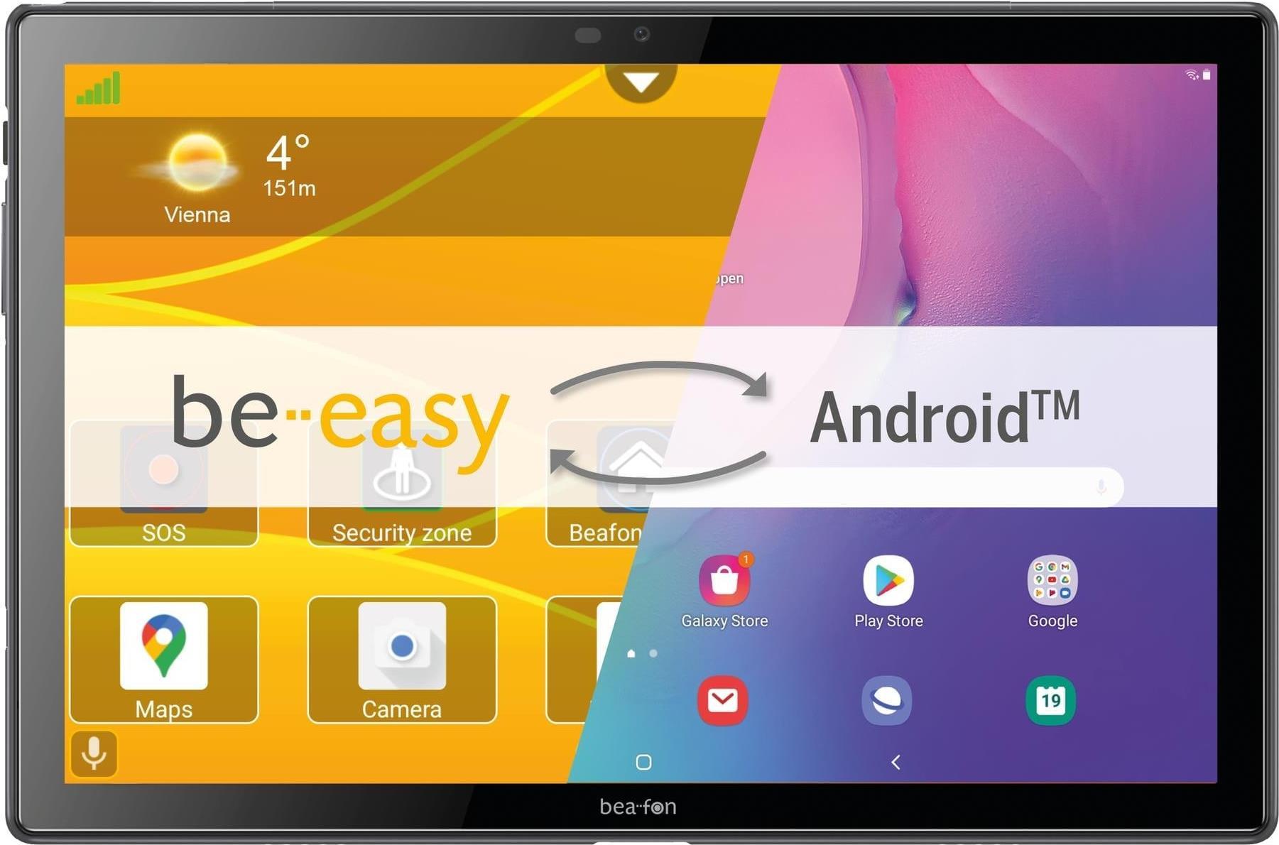 Купить Beafon Tablet TAB-Pro TL20 (Seniorentablet) 4G, Android 11 oder Beafon be-easy Benutzeroberfläche, 10.1" Display, SOS mit Standorterkennung (GPS), Aluminiumgehäuse (TL20_EU001S) в магазине wardena.ru