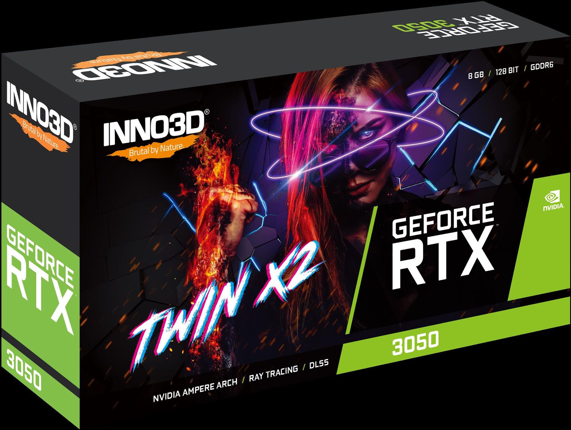 Купить Inno3D GeForce RTX 3050 Twin X2 - GeForce RTX 3050 - 8 GB - GDDR6 - 128 Bit - 7680 x 4320 Pixel - PCI Express 4.0 (N30502-08D6-1711VA41) в магазине wardena.ru