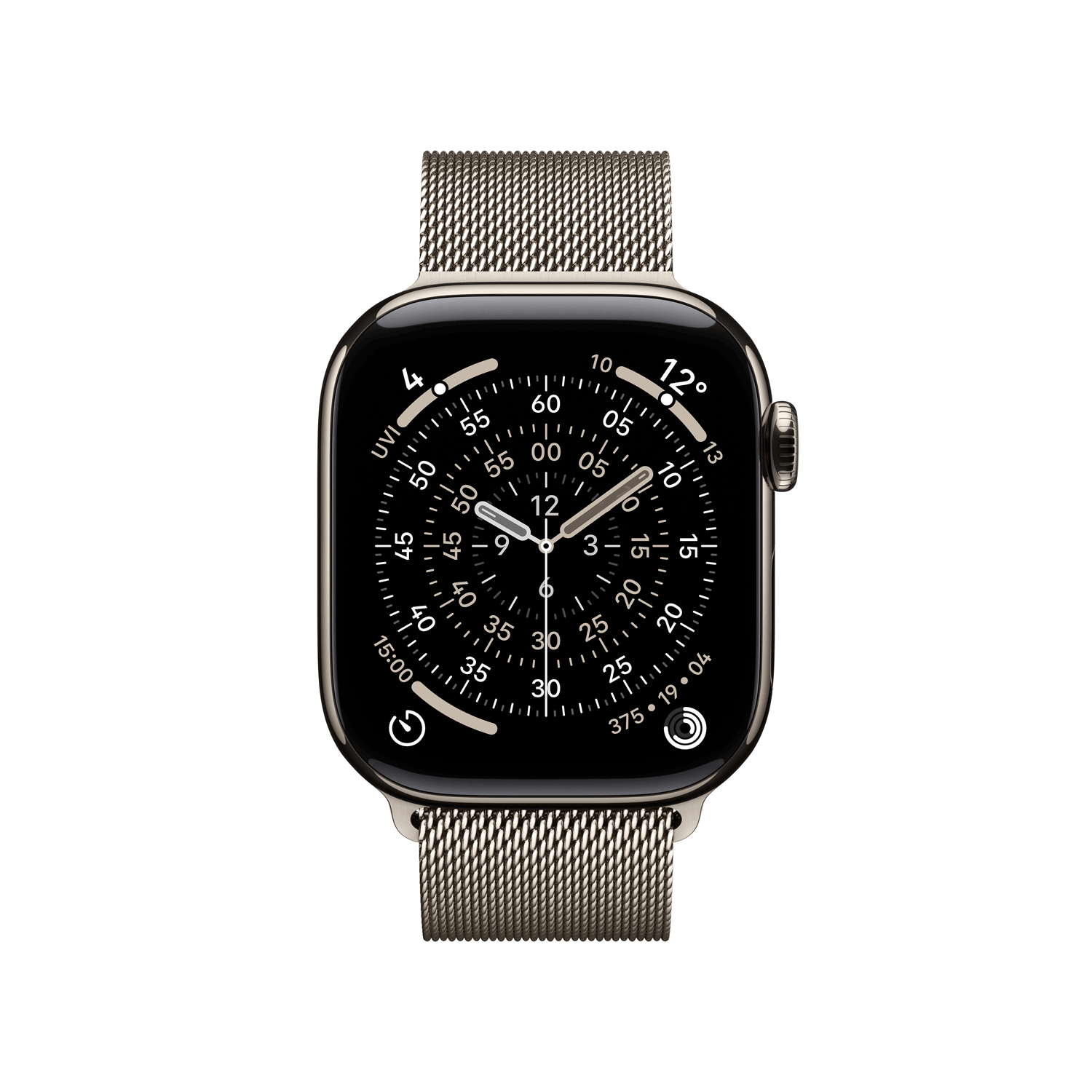 Купить Apple Watch Series 11 GPS + Cellular 42mm Natural Titanium Case with Natural Milanese Loop (MF8P4ZR/A) в магазине wardena.ru