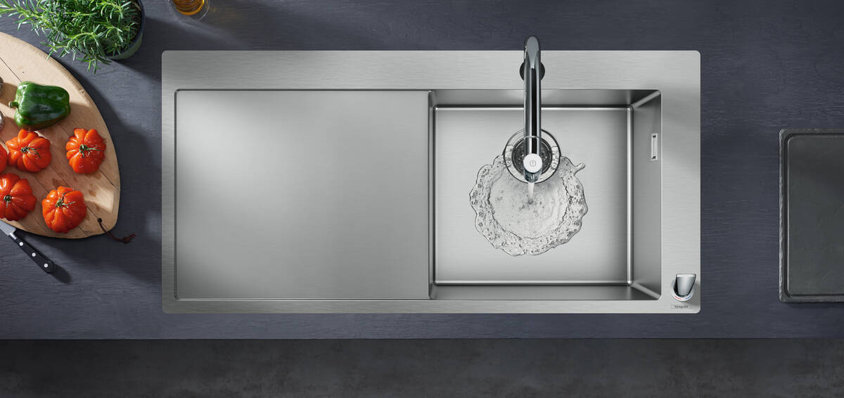 Купить Hansgrohe C71-F450-07 Комбинация для кухни 450 с крылом сталь 43205800 в магазине wardena.ru