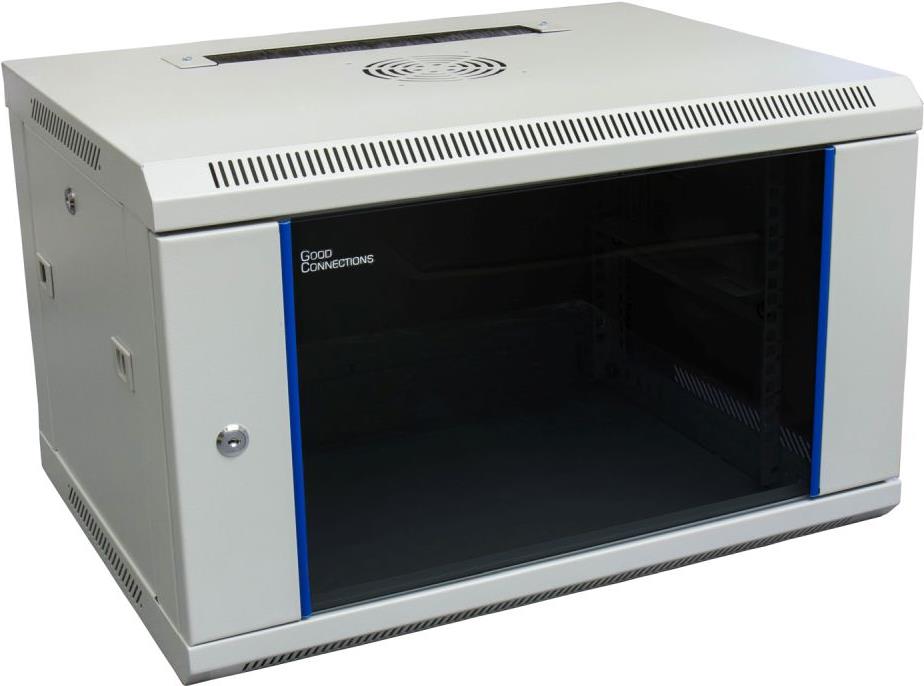 Купить 19" Wandgehäuse, 6HE, lichtgrau (RAL7035) 600 x 450mm, fertig montiert, Good Connections® (GC-R0002) в магазине wardena.ru