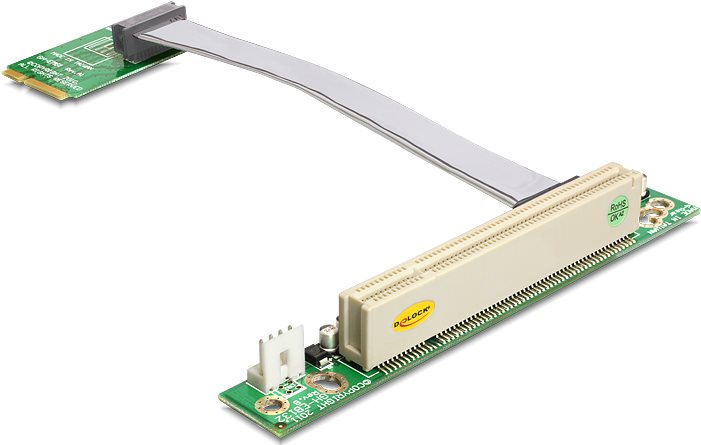 Купить Delock Riser Karte Mini PCI Express > 1 x PCI mit flexiblem Kabel 13 cm links gerichtet (41359) в магазине wardena.ru