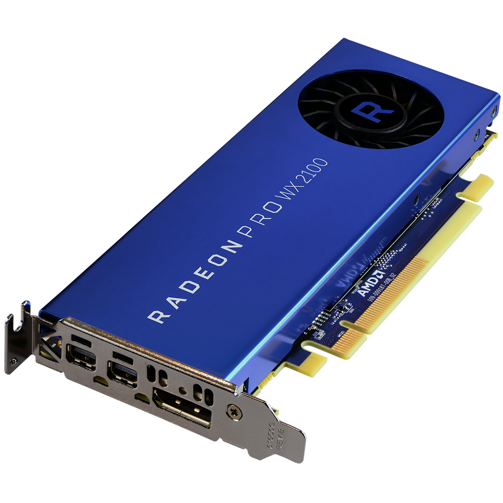 Купить AMD Radeon Pro WX 2100 - Grafikkarten - Radeon Pro WX 2100 - 2GB GDDR5 - PCIe 3.0 x16 - 2 x Mini DisplayPort, DisplayPort (100-506001) в магазине wardena.ru