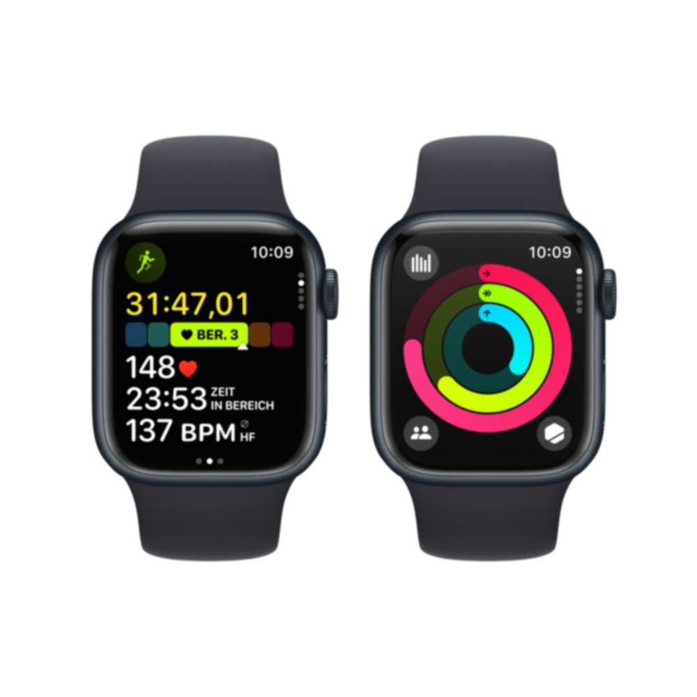Купить APPLE Watch Series 9 GPS + Cellular 41mm Midnight Aluminium Case with Midnight Sport Band - M/L (MRHT3QF/A) в магазине wardena.ru
