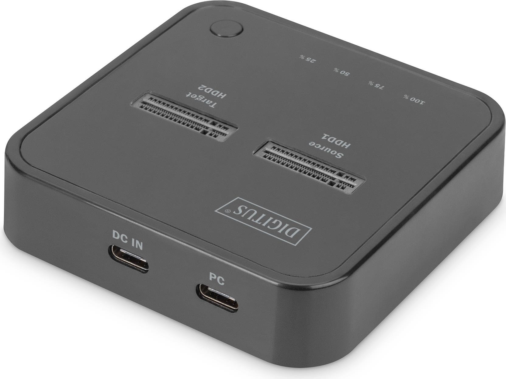 Купить DIGITUS - SSD-Dockingstation mit Datenanzeige, Offline Clone Schächte: 2 - M.2 - M.2 NVMe Card - USB-C 3.2 (Gen 2) - Schwarz (DA-71545) в магазине wardena.ru