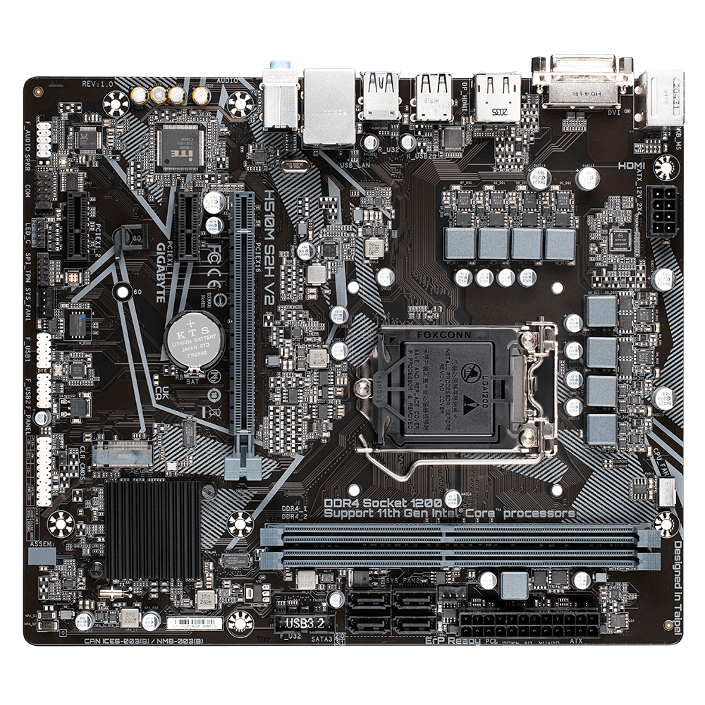 Купить Gigabyte H510M S2H V2 - Intel - LGA 1200 - Intel® Celeron® - Intel® Core™ i3 - Intel Core i5 - Intel Core i7 - Intel Core i9 - Intel® Pentium® - LGA 1200 (Socket H5) - DDR4-SDRAM - 64 GB (H510M S2H V2) в магазине wardena.ru