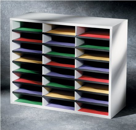 Купить Fellowes Post- und Broschüren Manager, 24 Fächer horizontal grau, zur Aufbewahrung und Sortierung von Post und Bro- (25041) в магазине wardena.ru