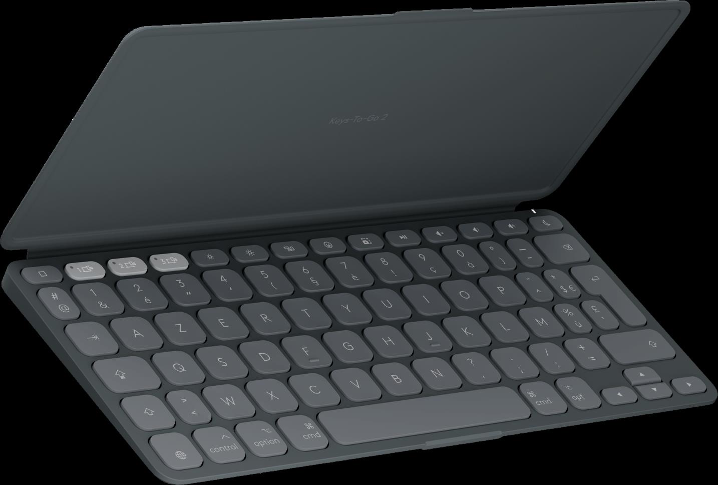 Купить Logitech Keys-To-Go 2 for iPad - Tastatur - built-in cover - kabellos - Bluetooth LE - AZERTY - Französisch - Graphite (920-013006) в магазине wardena.ru