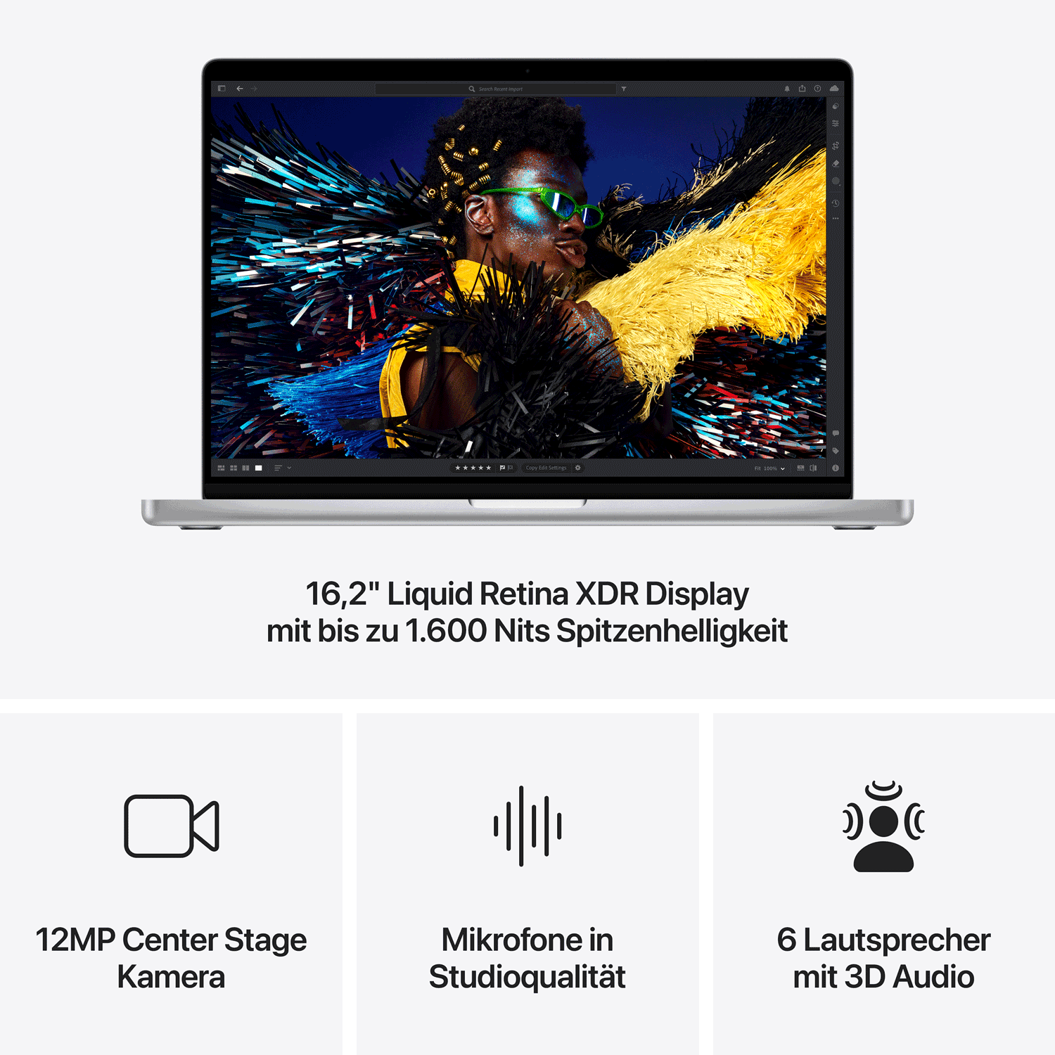 Купить APPLE MacBook Pro 41,05cm 16,2Zoll Apple M4 Max chip with 14core CPU and 32core GPU 36GB 1TB SSD Silver (MX2V3D/A) в магазине wardena.ru