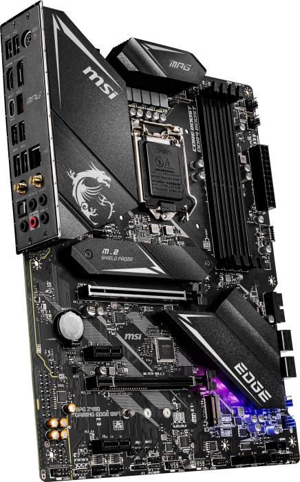 Купить MSI MPG Z490 GAMING EDGE WIFI - Motherboard - ATX - LGA1200-Sockel - Z490 Chipsatz - USB-C Gen1, USB 3.2 Gen 1, USB 3.2 Gen 2, USB-C Gen 2x2 - 2.5 Gigabit LAN, Wi-Fi, Bluetooth - Onboard-Grafik (CPU erforderlich) - HD Au (7C79-005R) в магазине wardena.ru