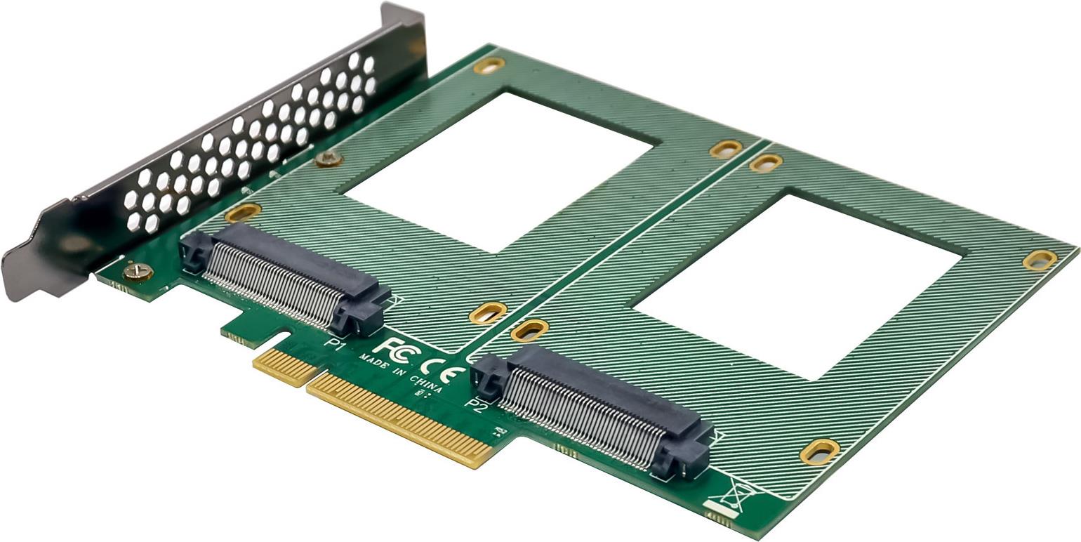 Купить InLine PCIe Karte zu 2x intern U.2 NVMe SFF-8639– Bifurcation x8 (76660P) в магазине wardena.ru