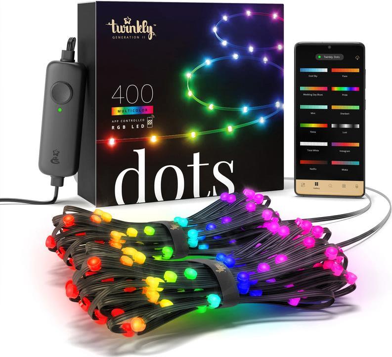 Купить Twinkly Dots - Girlande - Mehrfarbig - Zylinder - Multi - Schwarz - IP20 (TWD400STP-BEU) в магазине wardena.ru