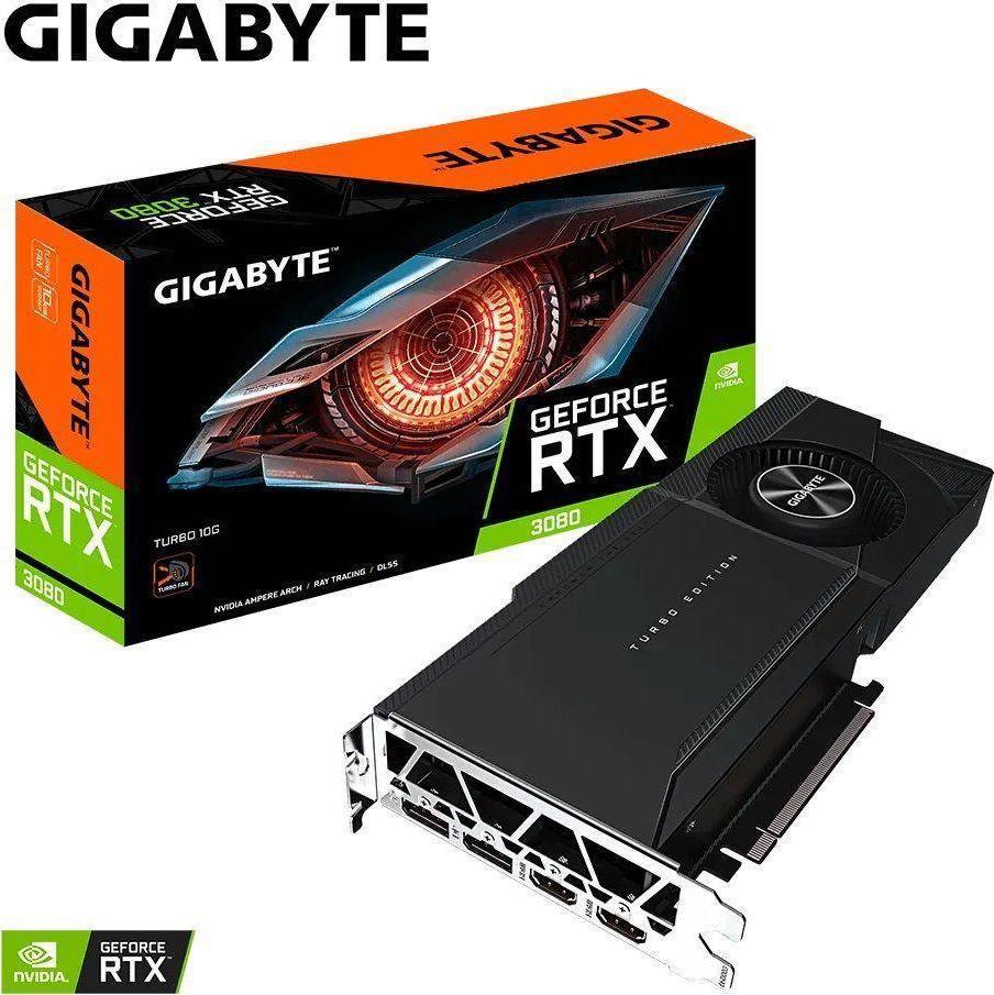 Купить Gigabyte GeForce RTX 3080 TURBO 10G (rev. 2.0) - Turbo Edition - Grafikkarten - GF RTX 3080 - 10 GB GDDR6X - PCIe 4.0 x16 - 2 x HDMI, 2 x DisplayPort (GV-N3080TURBO-10GD 2.0) в магазине wardena.ru