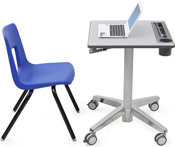 Купить Ergotron LEARNFIT TRAVEL STANDING DESK 40,60cm (16") CLEAR ANODIZED ADJUSTABLE Includes adjustable-height base, worksurface with integrated cupholder, tablet slot and pencil tray, backpack hook, four dual casters (two lo (24-547-003) в магазине wardena.ru