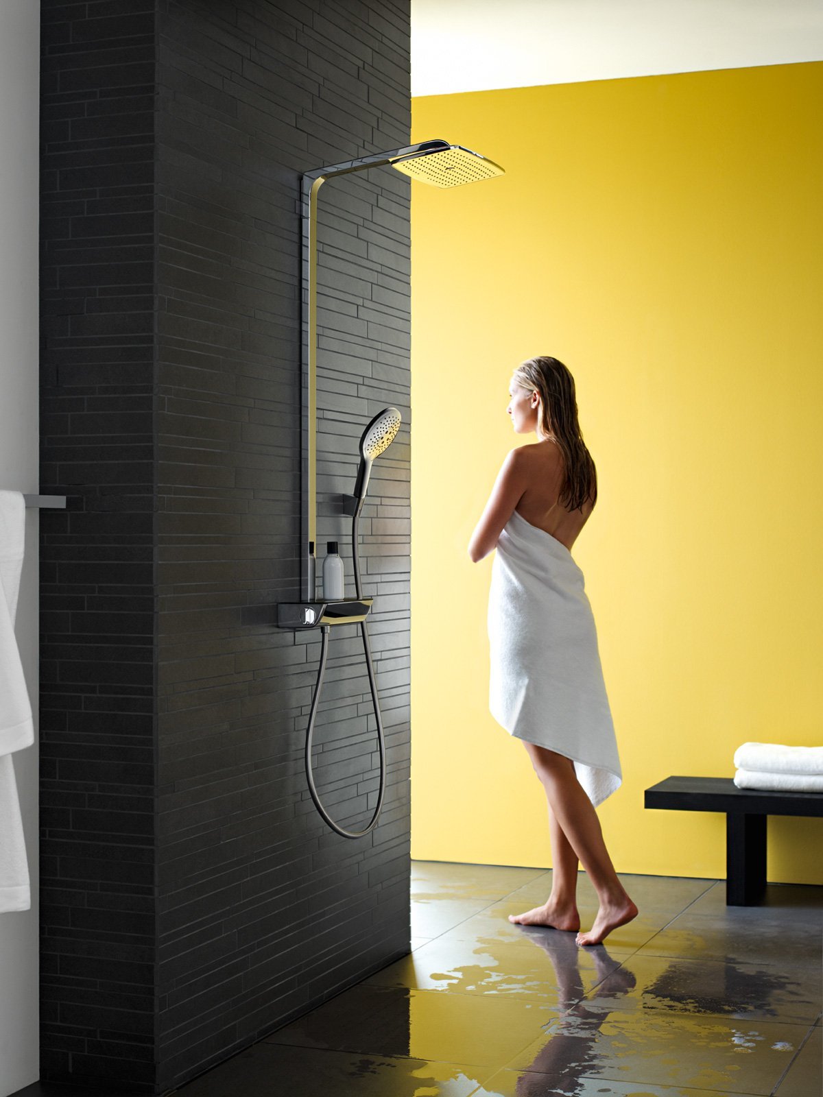 Купить Hansgrohe Raindance E Showerpipe 360 1jet Душевая система с термостатом ShowerTablet Select 300 хром-белый матовый 27288400 в магазине wardena.ru