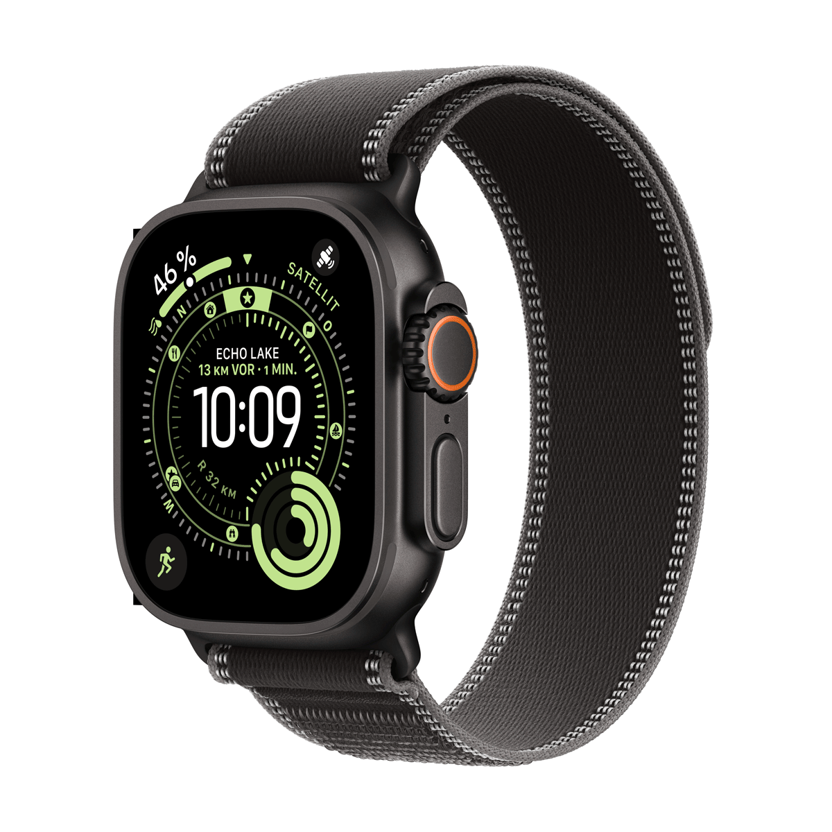 Купить Apple Watch Ultra 3 Titanium Cellular 49mm Schwarz (Trail Loop schwarz/kohlegrau) M/L (MF1H4QF/A) в магазине wardena.ru