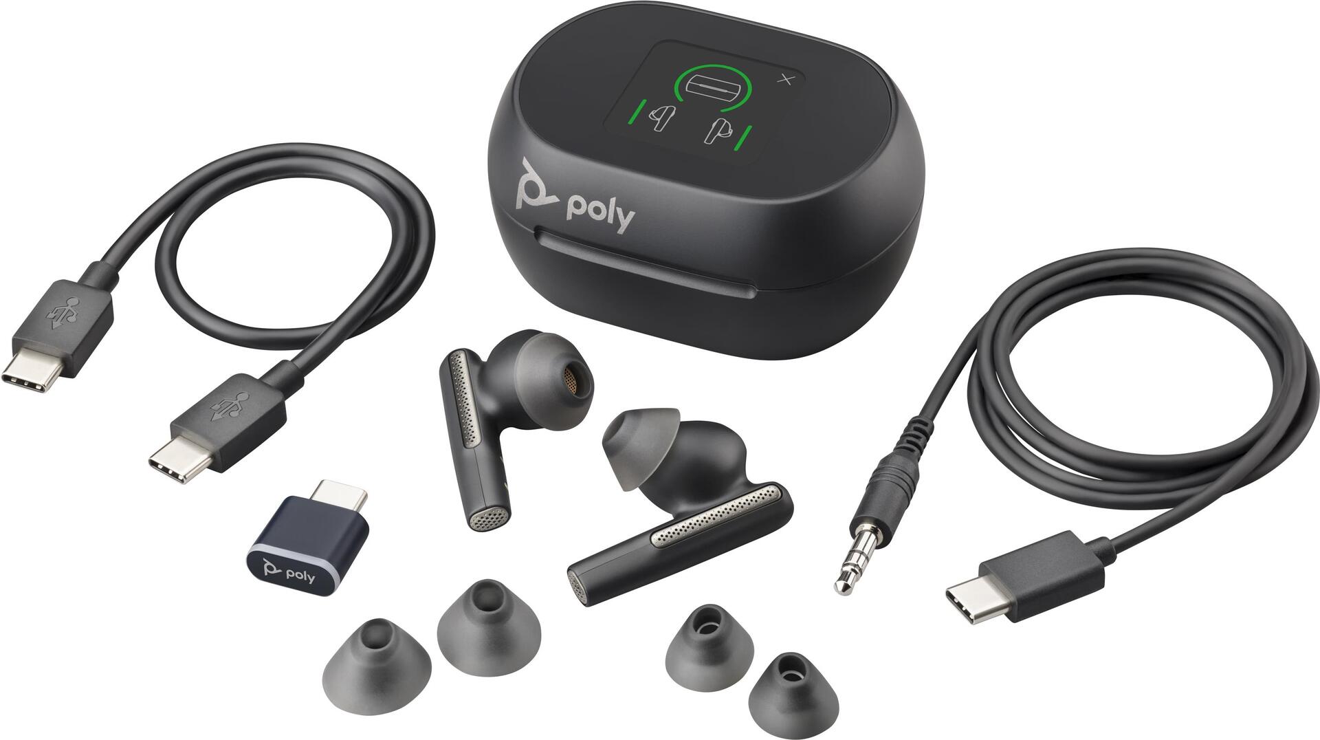 Купить HP POLY Poly Voyager Free 60+ - True Wireless-Kopfhörer mit Mikrofon - im Ohr - Bluetooth - aktive Rauschunterdrückung - 3,5 mm Stecker, Adapter USB-A via Bluetooth - Carbon Black - Certified for Zoom Rooms (7Y8G4AA) в магазине wardena.ru
