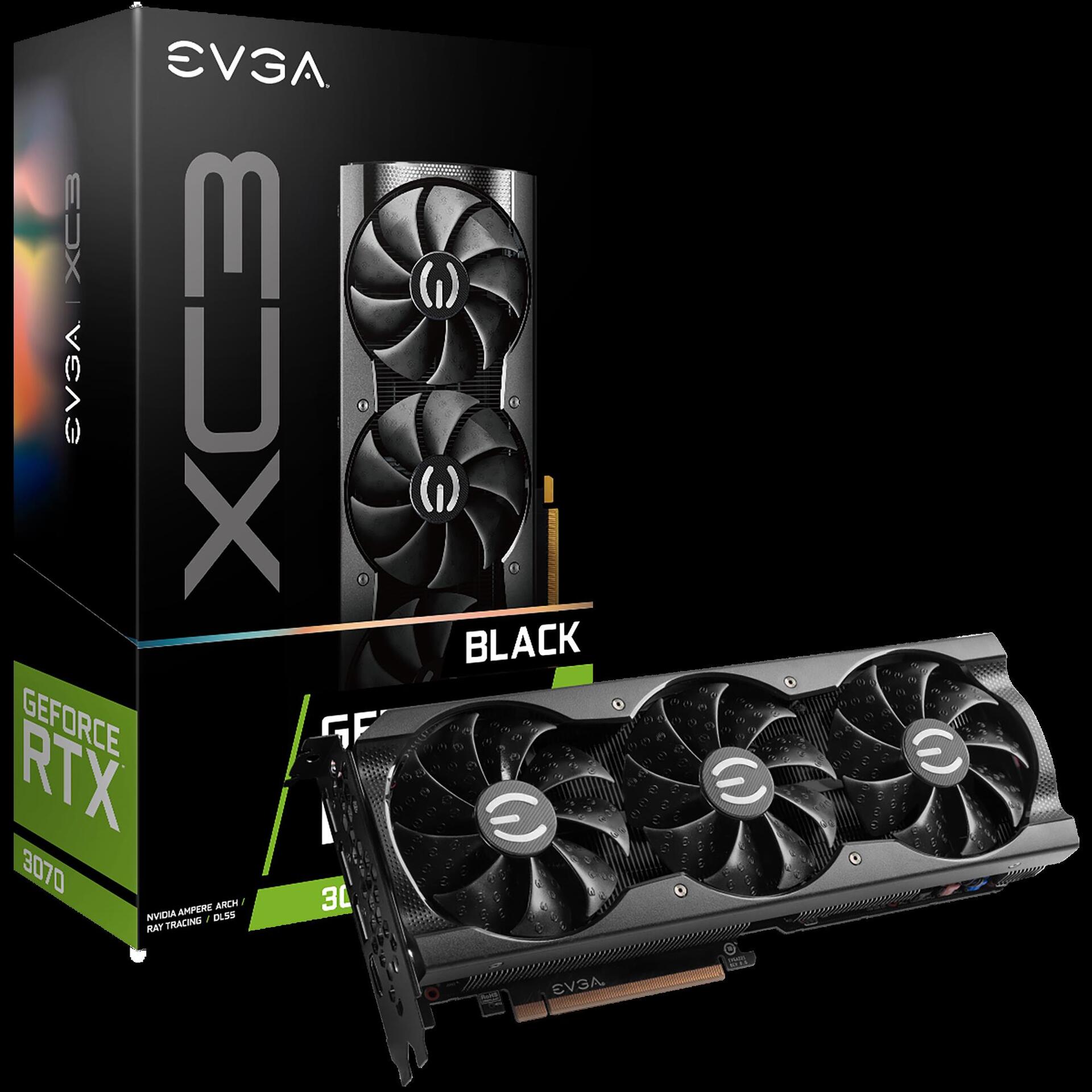Купить EVGA GeForce RTX 3070 XC3 BLACK GAMING - Grafikkarten - GF RTX 3070 - 8 GB GDDR6X - PCIe 4.0 x16 - HDMI, 3 x DisplayPort (08G-P5-3751-KL) в магазине wardena.ru