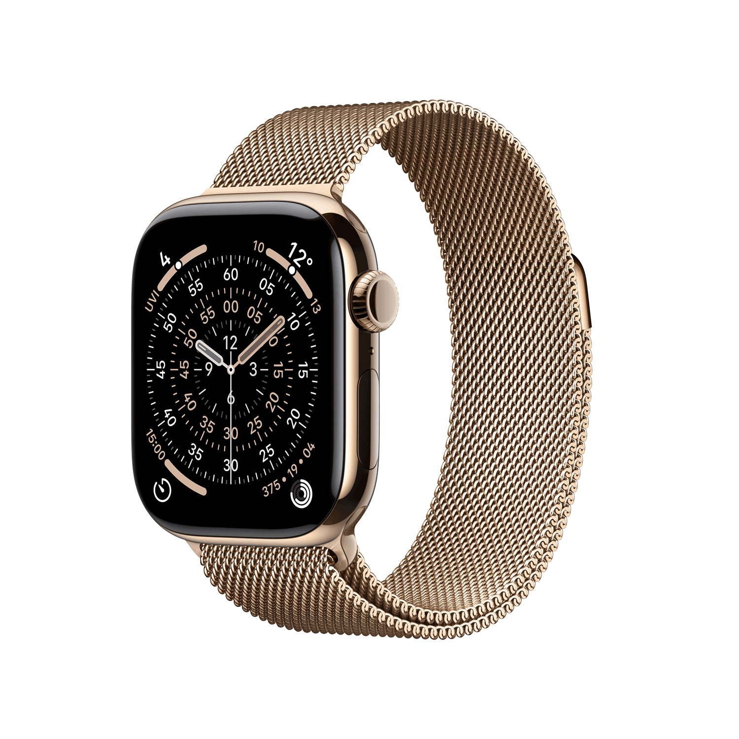 Купить Apple Watch Series 11 GPS + Cellular 42mm Gold Titanium Case with Gold Milanese Loop (MF8Y4ZR/A) в магазине wardena.ru