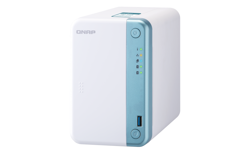 Купить QNAP TS-251D NAS Tower Eingebauter Ethernet-Anschluss Blau - Weiß J4005 (TS-251D-4G/16TBVN) в магазине wardena.ru