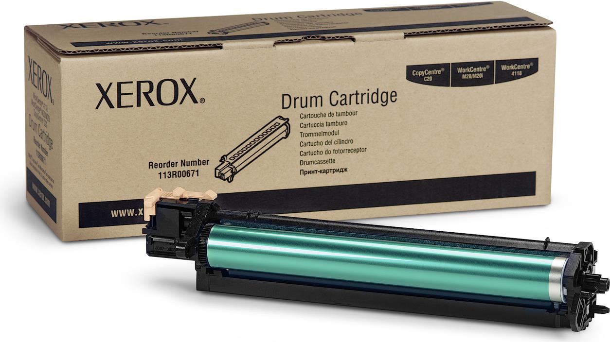 Купить Xerox - Trommel-Kit - 20000 Seiten - für Copycentre C20, FaxCentre 2218, WorkCentre 4118p, 4118x, M20, M20i (113R00671) в магазине wardena.ru
