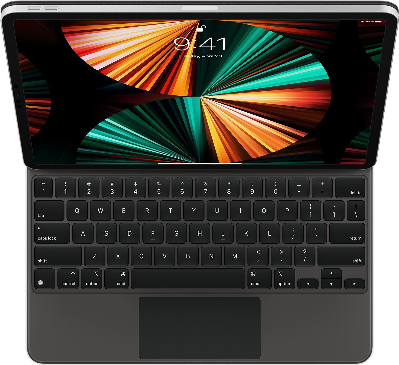 Купить Apple Magic Keyboard - Tastatur und Foliohülle - mit Trackpad - hinterleuchtet - Apple Smart connector - Schwarz - Tastatur in US-Layout - für 12.9" iPad Pro (3. Generation, 4. Generation, 5. Generation) (MJQK3LB/A) в магазине wardena.ru