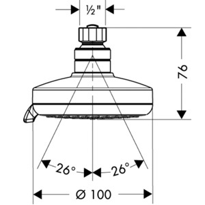 Купить Hansgrohe Croma 100 Vario верхний душ хром 27441000 в магазине wardena.ru