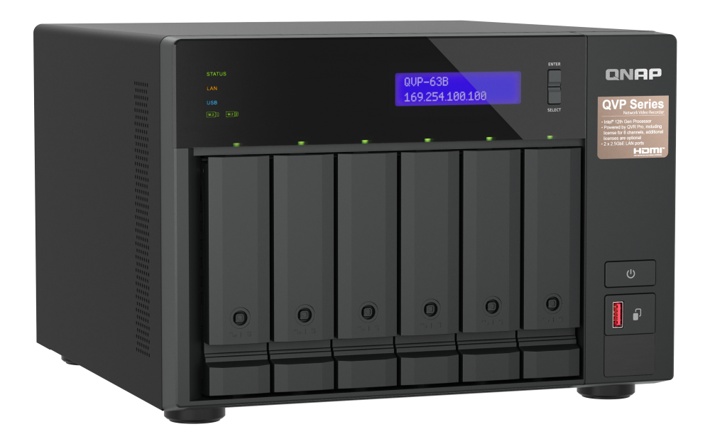 Купить QNAP QVP-63B NAS & Speicherserver Tower Eingebauter Ethernet-Anschluss Schwarz (QVP-63B) в магазине wardena.ru