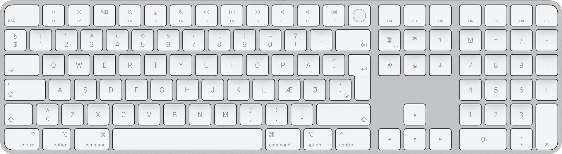 Купить Apple Magic Keyboard with Touch ID and Numeric Keypad - Tastatur - Bluetooth, USB-C - QWERTY - Dänisch - für iMac (Anfang 2021), Mac mini (Ende 2020), MacBook Air (Ende 2020), MacBook Pro (MK2C3DK/A) в магазине wardena.ru