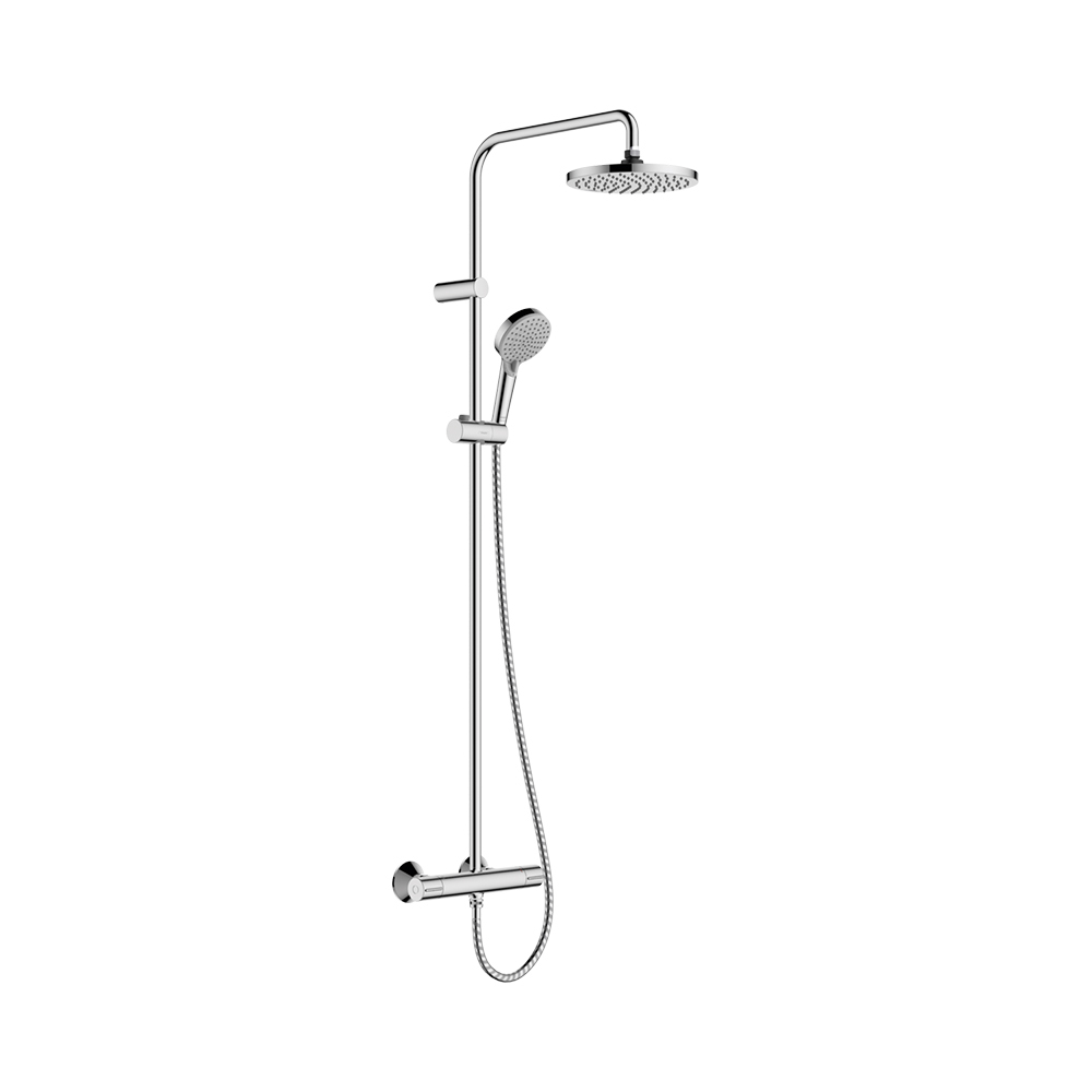 Купить Hansgrohe Vernis Blend Showerpipe 200 1jet EcoSmart с термостатом черный матовый 26089670 в магазине wardena.ru
