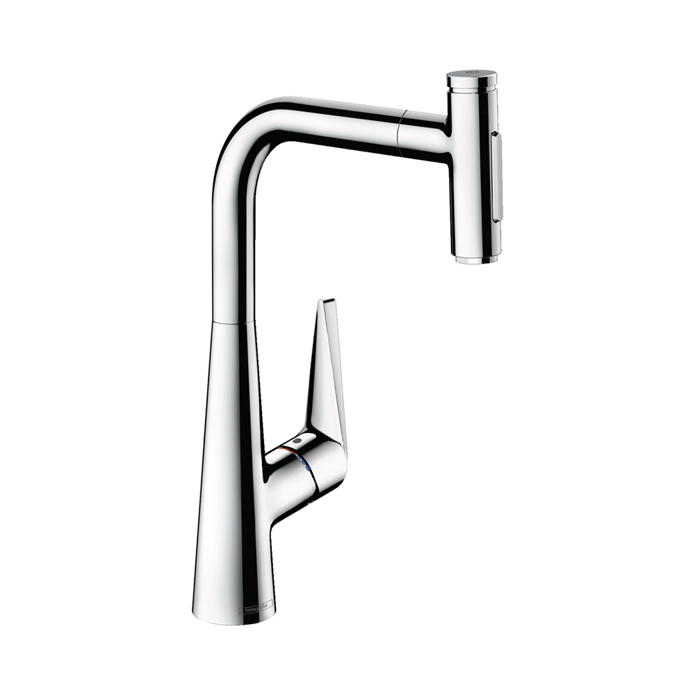 Купить Hansgrohe Talis Select M51 Кухонный смеситель однорычажный 300 с вытяжным душем 2jet сталь 72823800 в магазине wardena.ru