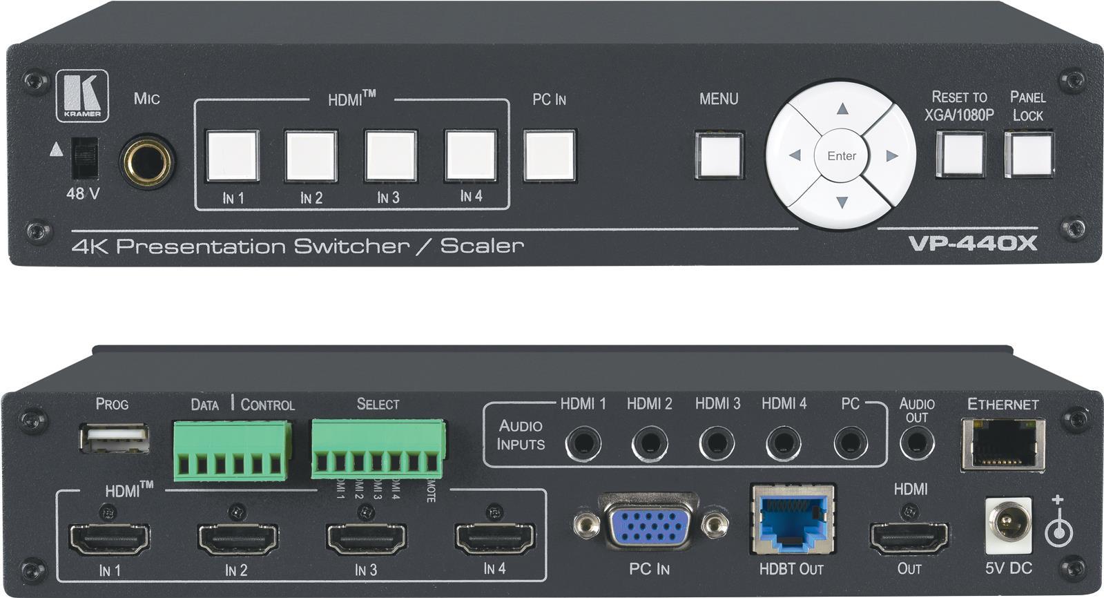 Купить Kramer VP-440X - A/V Switcher / Scaler / HDBaseT Converter (87-00002090) в магазине wardena.ru