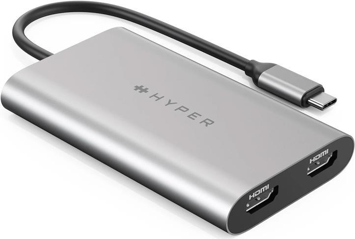 Купить HyperDrive Dual - Videoadapter - USB-C zu HDMI, USB-C - USB-Stromversorgung (100 W), 4K30Hz (HDMI 2nd display), 4K60Hz (HDMI 1st display) (HDM1-GL) в магазине wardena.ru
