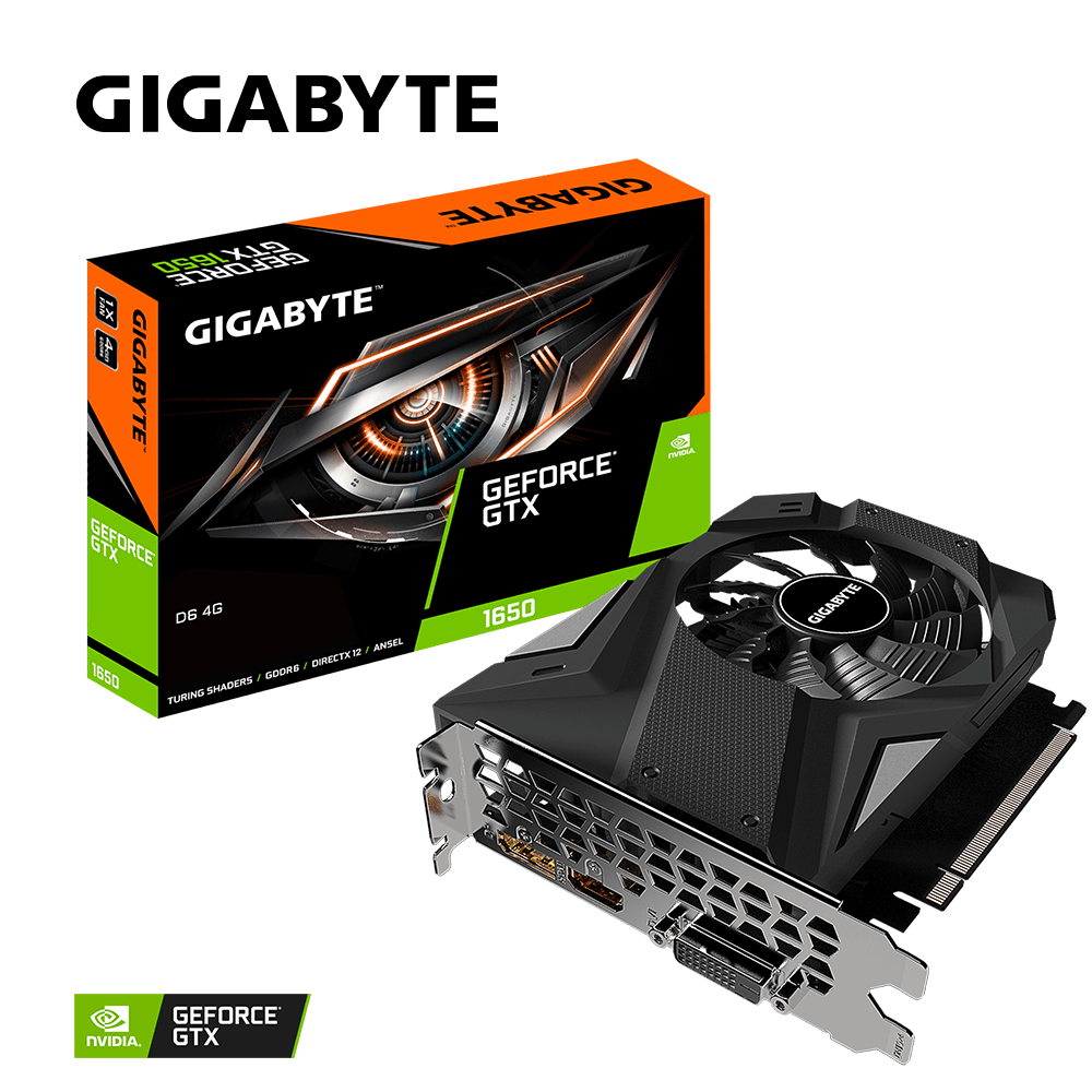 Купить Gigabyte GeForce GTX 1650 D6 4G (rev. 1.0) - GeForce GTX 1650 - 4 GB - GDDR6 - 128 Bit - 7680 x 4320 Pixel - PCI Express x16 3.0 (GV-N1656D6-4GD) в магазине wardena.ru