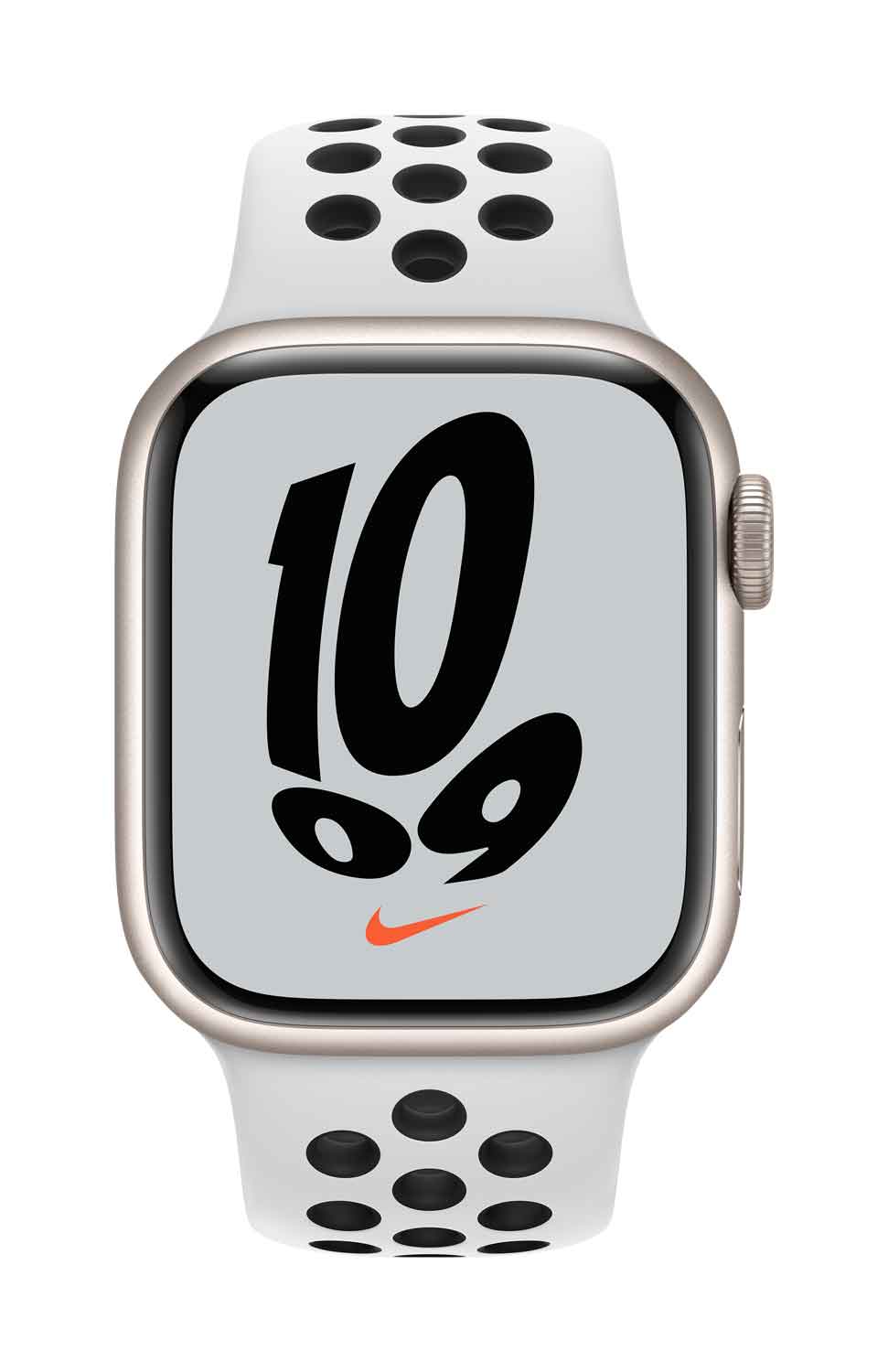 Купить Apple Watch Nike Series 7 (GPS + Cellular) - 41 mm - Starlight Aluminium - intelligente Uhr mit Nike Sportband - Flouroelastomer - pures Platin/schwarz - Bandgröße: S/M/L - 32 GB - Wi-Fi, Bluetooth - 4G - 32 g (MKJ33FD/A) в магазине wardena.ru