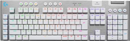 Купить Logitech G G915 X - Tastatur - LIGHTSPEED - Hintergrundbeleuchtung - kabellos - Bluetooth 5.0, 2.4 GHz, USB - QWERTY - US International - Tastenschalter: GL Tactile - weiß (920-012690) в магазине wardena.ru